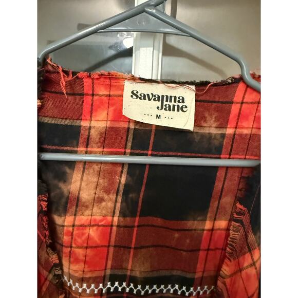 Savannah Jane duster vest southwestern grunge embroidered raw edges M NWOT - Picture 5 of 11